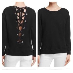 MOTHER Tie Back Big Easy Sweatshirt New Size Small Black